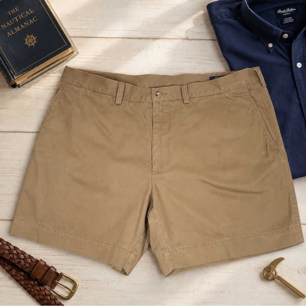 Polo Ralph Lauren Classic Fit 6” Khaki Chino Shorts Men’s Size 38 Tan Cotton